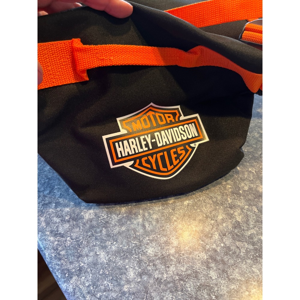 Harley-Davidson Canvas Duffle Bag / backpack Black Orange Bar & Shield Logo